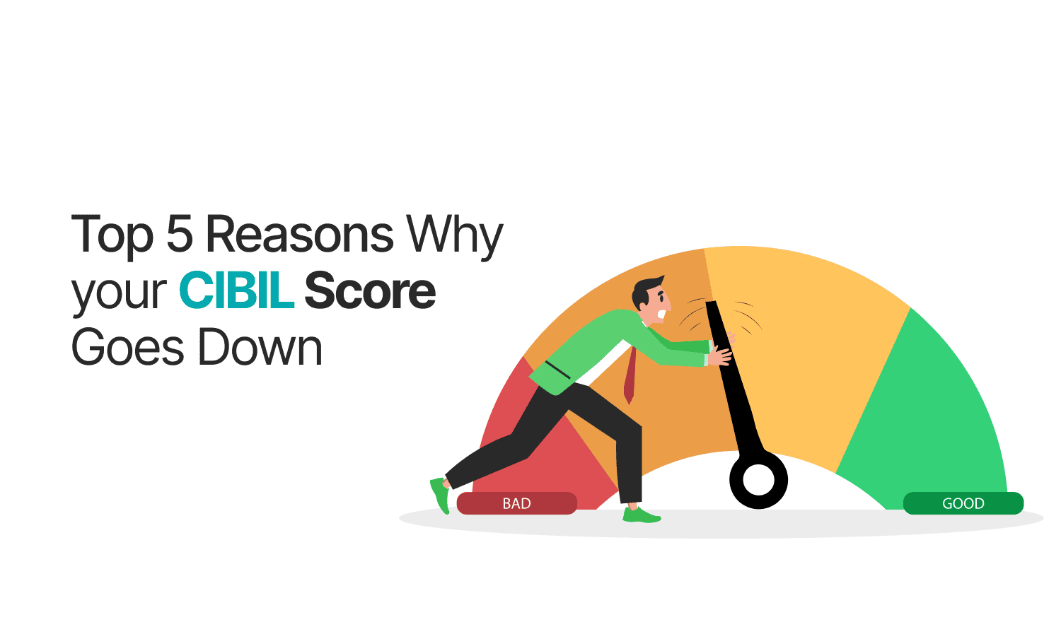 Top 5 Reasons that your CIBIL Score Goes Down